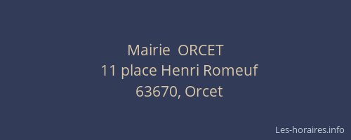 Mairie  ORCET