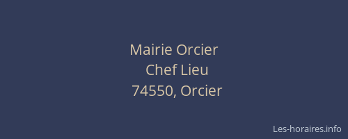 Mairie Orcier