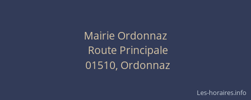 Mairie Ordonnaz