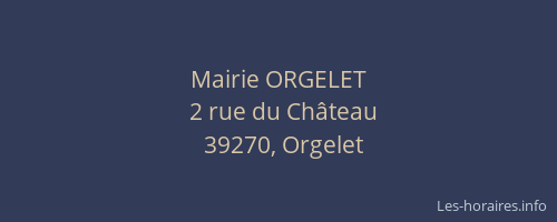 Mairie ORGELET