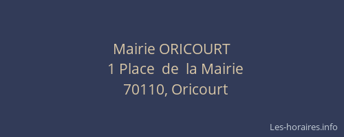 Mairie ORICOURT