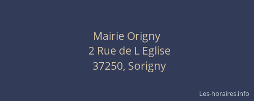 Mairie Origny