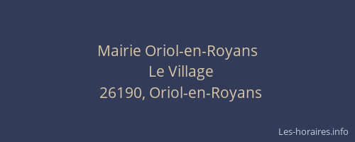 Mairie Oriol-en-Royans