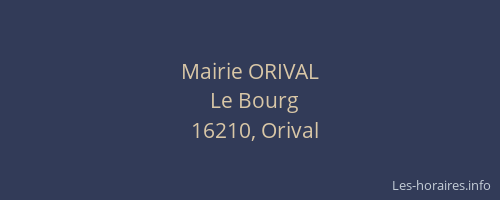 Mairie ORIVAL