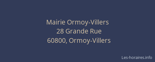 Mairie Ormoy-Villers