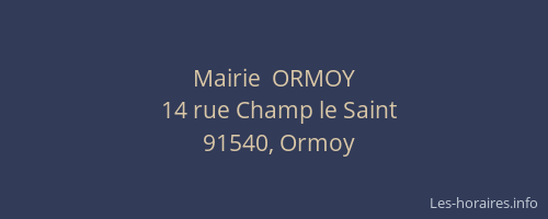 Mairie  ORMOY