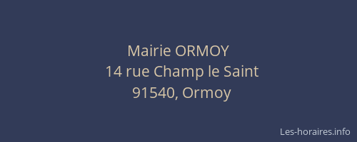 Mairie ORMOY