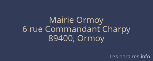 Mairie Ormoy