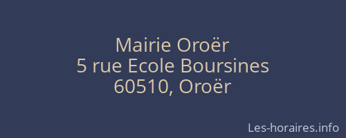 Mairie Oroër