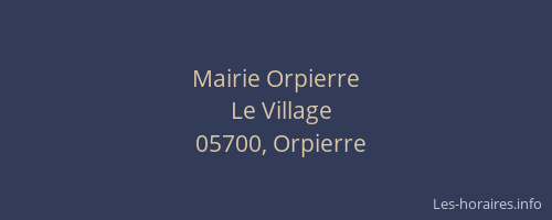Mairie Orpierre
