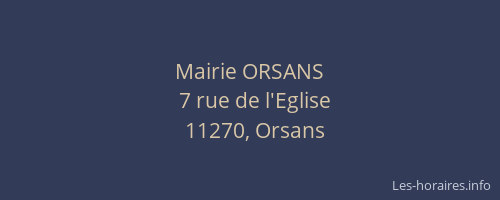 Mairie ORSANS