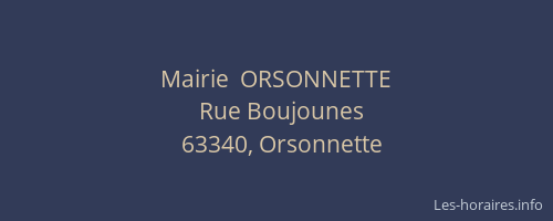 Mairie  ORSONNETTE