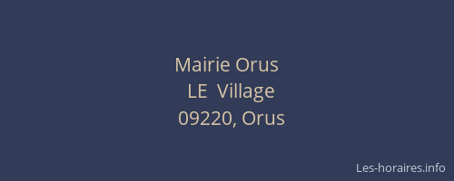Mairie Orus