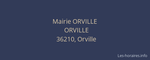 Mairie ORVILLE