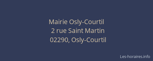Mairie Osly-Courtil