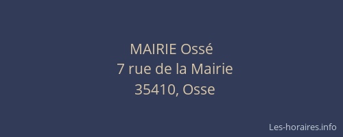 MAIRIE Ossé