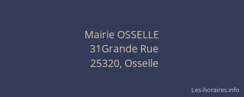 Mairie OSSELLE