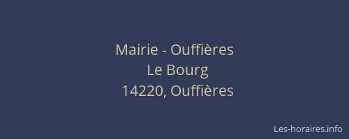 Mairie - Ouffi&egrave;res