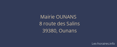 Mairie OUNANS