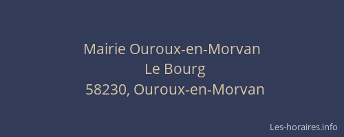 Mairie Ouroux-en-Morvan