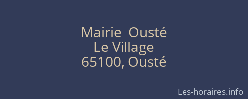 Mairie  Ousté