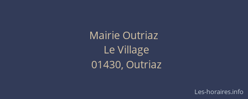 Mairie Outriaz