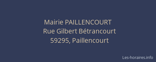Mairie PAILLENCOURT