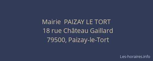 Mairie  PAIZAY LE TORT