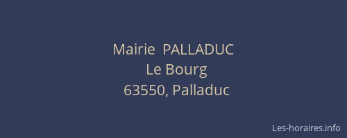 Mairie  PALLADUC