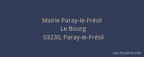 Mairie Paray-le-Frésil