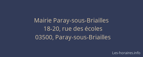 Mairie Paray-sous-Briailles