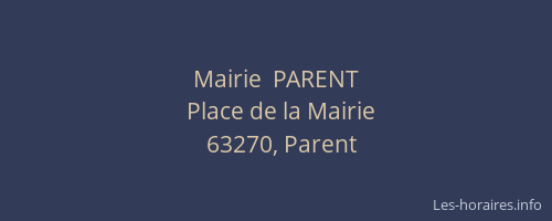 Mairie  PARENT