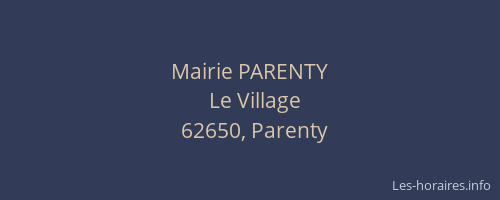 Mairie PARENTY