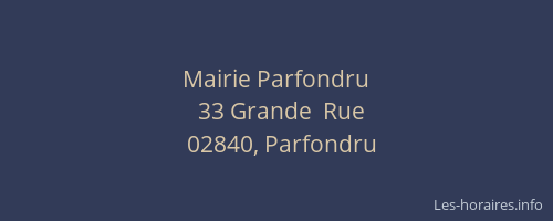 Mairie Parfondru