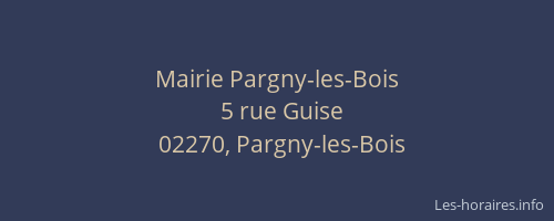 Mairie Pargny-les-Bois