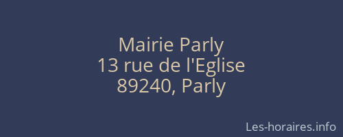 Mairie Parly