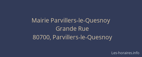 Mairie Parvillers-le-Quesnoy
