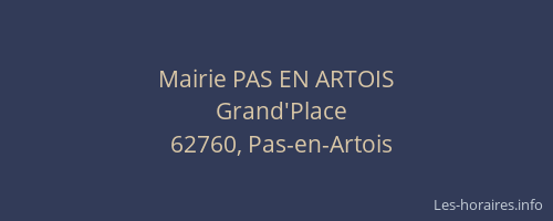 Mairie PAS EN ARTOIS