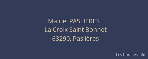 Mairie  PASLIERES