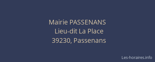 Mairie PASSENANS