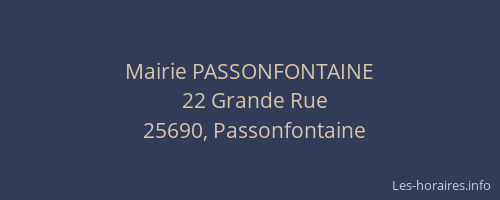 Mairie PASSONFONTAINE