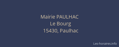 Mairie PAULHAC