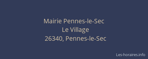 Mairie Pennes-le-Sec