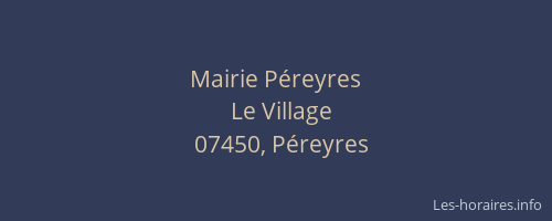 Mairie Péreyres