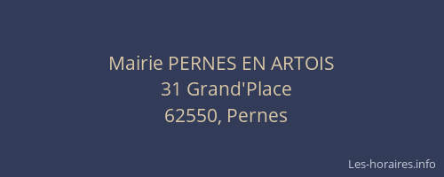 Mairie PERNES EN ARTOIS
