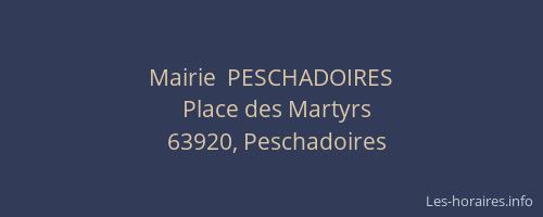 Mairie  PESCHADOIRES