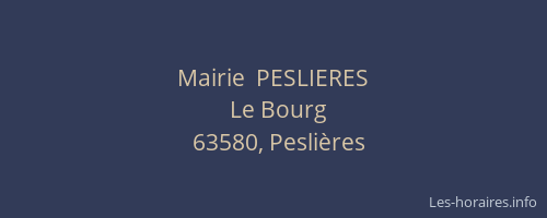 Mairie  PESLIERES