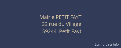 Mairie PETIT FAYT
