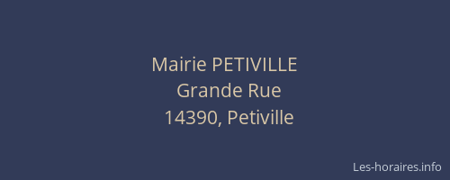 Mairie PETIVILLE