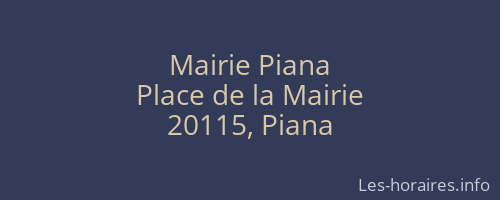 Mairie Piana